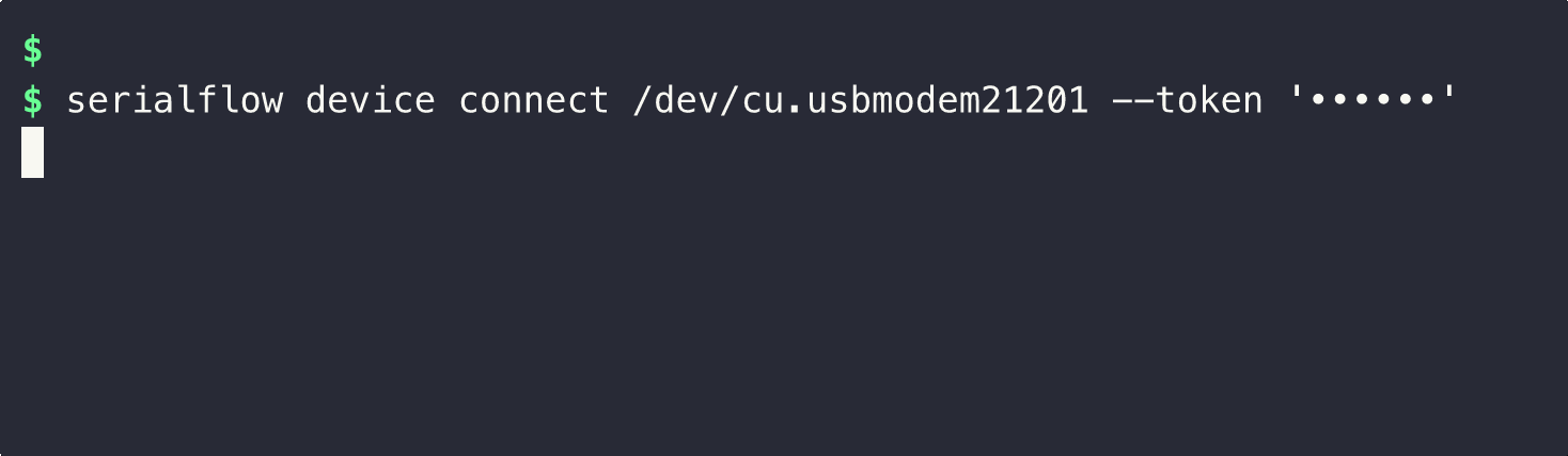 SerialFlow CLI creating a serial source and streaming data